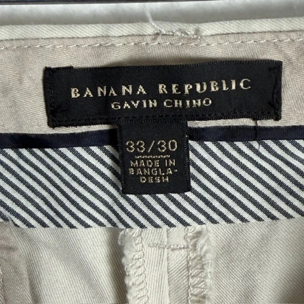 Banana Republic‎ Gavin Chino Mens 33x26.5 Khaki Tan Straight Leg Cotton Pants
